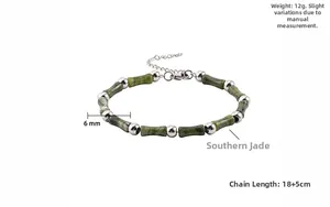 Detailed specs of the green jade bamboo bracelet with 18+5cm length and 12g weight