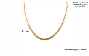 Detailed specs of the 5mm gold plated snake chain necklace with 13g weight and 45cm length