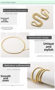 Macro detail showing 5mm gold plated stainless steel snake chain with lobster clasp and polish
