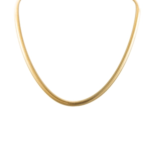 Minimalist 5mm gold plated stainless steel snake chain necklace for men and women