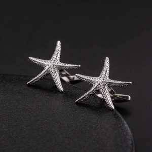 3D Textured Sea Star Cufflinks For Men Stainless Steel Starfish Shirt Cufflinks Business Wedding Banquet Jewelry Gift