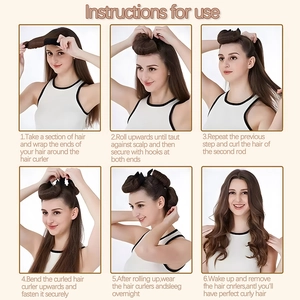 Guide d'utilisation du kit de bigoudis sans chaleur 3cm pour boucles effet wavy naturel