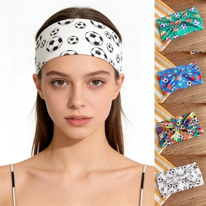 Fußball Druck Sport Stirnband Für Herren Damen Elastisch Schweißband Fußballmuster Haarband Für Laufen Yoga Fitness Kopfschmuck