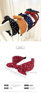 Spécifications de taille et info matériel pour le bandeau à nœud et à pois