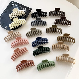 Large Matte Hair Claw Clip Strong Hold For Thick Hair Nonslip Morandi Colors Shark Hair Clip Women Hair Accessories