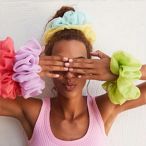French Style Oversized Satin Scrunchies For Women Large Pleated Chiffon Hair Ties Elegant Elastic Hair Bands Accessories