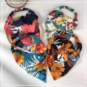 Lot de bandeaux larges à imprimé floral tropical avec bande élastique de maintien