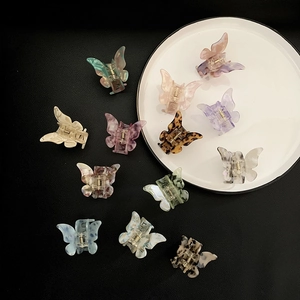 Acrylic Butterfly Hair Claw Clip Leopard Marble Tortoiseshell Pattern Hair Catch For Women Girls Small Styling Accessory