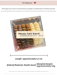 Set of spiral phone cord hair ties in earth tones showing 6.5cm length and TPU material