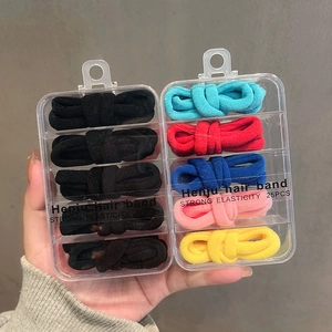 Seamless high elasticity colorful hair bands in 25-piece storage box set for women