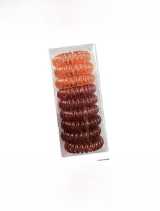 Détails des élastiques à cheveux spirale de 4cm dans une boîte cadeau en PVC transparent