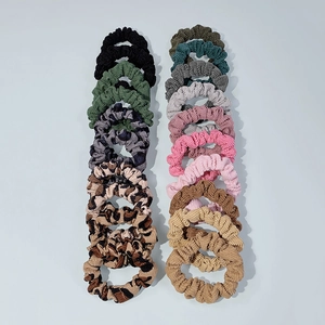 Chouchou en Velours Côtelé Plissé Imprimé Léopard Élastique en Tissu Accessoires Cheveux Porte-queue de Cheval Pour Femmes Filles