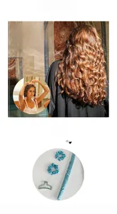 Detail showing the 4-piece heatless hair curler set with silk rods and scrunchies