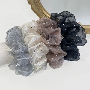 Elegante Elastico Per Capelli Scrunchie In Organza Con Strass Per Donna Ragazza Stile Pois Design Fairy Accessori Capelli