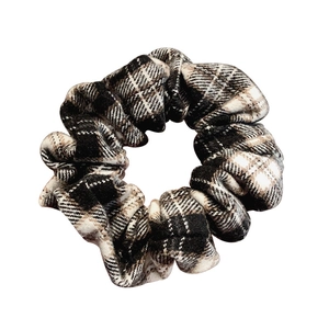 Classic checkered fabric scrunchie with vintage plaid pattern for women hair styling