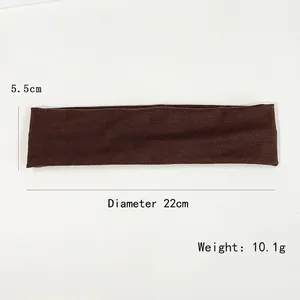 Minimalist brown sports headband for women, knit elastic hair band for running and yoga