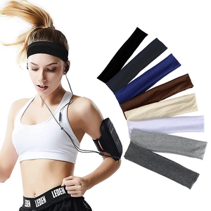 Solid Color Elastic Sports Headband For Women Men Soft Breathable Fabric Sweatband Yoga Running Workout Versatile Hairband