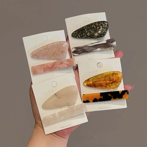 Elegant Acetate Hair Clip Marble Texture Gold Foil Duckbill Clip Fashion Korean Style Side Hairpin For Women Hair Accessory
