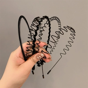 Men Metal Wave Headband Sport Hair Hoop Non-slip Invisible Hairband For Men Simple Wave Style Hair Styling Accessory