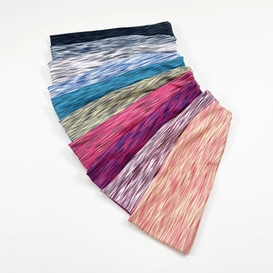 Set of 9 colorful elastic sweatbands for yoga and running with breathable fabric