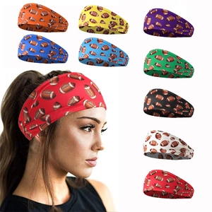 Diadema Deportiva Elástica Con Estampado de Fútbol Americano Para Hombre Mujer Absorbente de Sudor Antideslizante Para Correr