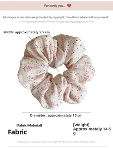Détails du chouchou floral surdimensionné avec dimensions de 15 cm de diamètre et 5,5 cm
