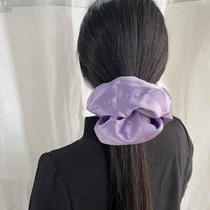 Coletero vintage extragrande de satén morado de 20cm de diámetro para peinado de coleta