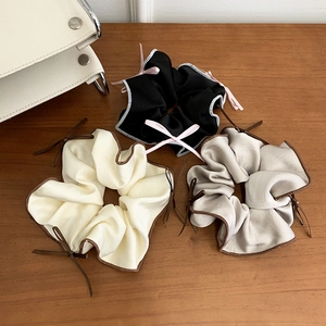 Satin Bow Scrunchies Hair Ties For Women Vintage Ribbon Knot Ponytail Holder Elastic Hair Bands Accessories Daily Dating Gift