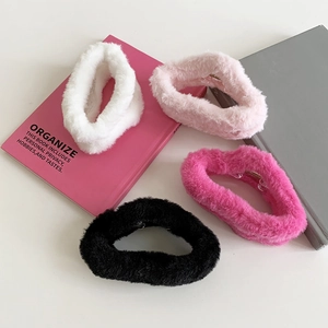Pinces à cheveux en peluche nuage blanc, rose et noir, accessoires cheveux d'automne