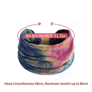 Fascia sportiva elastica tie-dye arcobaleno con estensione da 48cm a 80cm