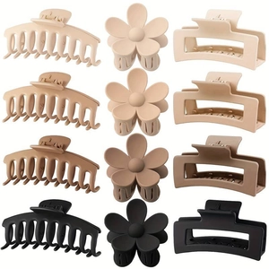 Large Matte Hair Claw Clip Strong Hold Geometric Square Flower Hair Catch Barrettes Nonslip Plastic Hair Accessories For Women