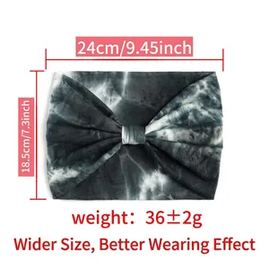Fascia elastica da yoga per donna larga 18 cm con motivi tie-dye neri e grigi