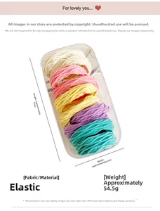 Detailed view of colorful high-elasticity seamless hair bands set in transparent storage box
