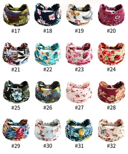 Lot de 16 bandeaux de yoga élastiques aux motifs floraux avec numéros SKU de sélection