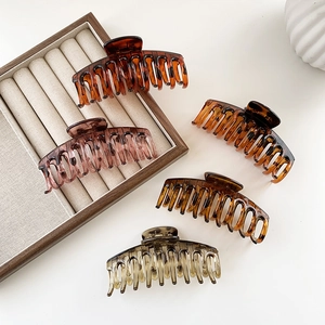 Large Resin Hair Claw Clip Tortoise Shell Geometric Hair Grip Clamp For Women Thick Hair Styling Accessories