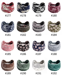Lot de 16 bandeaux de yoga à motifs avec imprimés floraux, cachemire et bohème