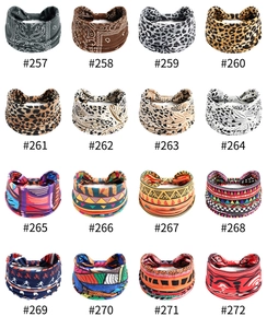 Lot de 16 bandeaux de sport élastiques avec motifs paisley, léopard et zébrés