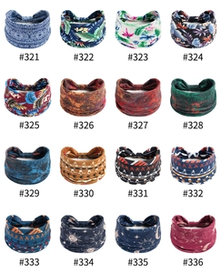 Sélection de seize bandeaux de yoga larges et élastiques aux motifs bohèmes et floraux