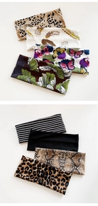 Detailed set of bohemian yoga headbands featuring leopard, snake, and floral patterns