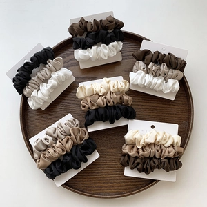 Elastici per Capelli in Raso di Seta per Donna Stile Francese Minimalista Elastici Toni della Terra Accessori per Capelli