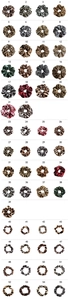 Mise à plat de chouchous en satin présentant 55 motifs et imprimés animaliers