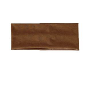 Detailed texture of coffee brown elastic wide headband made of soft cotton fabric