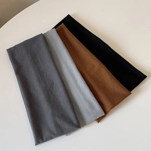 Elastic sports headband set in grey, brown, and black for yoga running and fitness