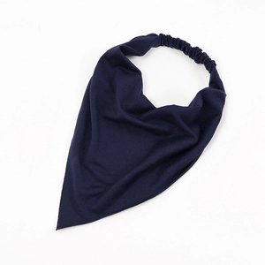 Bandeau triangle en coton bleu marine uni avec bande élastique pour femmes