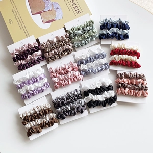 Minimalist Solid Color Satin Scrunchies For Women Simple Elastic Hair Ties Ponytail Holder Hair Accessories For Girls