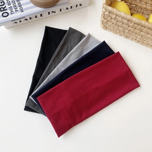 Lot de 5 bandeaux de sport larges en tricot hautement élastique pour femmes, couleurs variées
