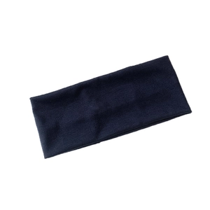 Bandeau de sport en tricot bleu foncé extensible pour femmes au style minimaliste élégant