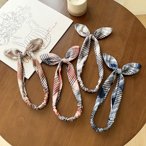 Lot de bandeaux vintage à carreaux avec oreilles de lapin en quatre couleurs