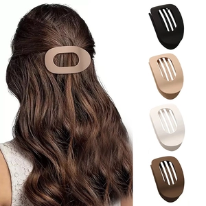 Pinze per capelli ovali minimaliste in acetato in colori neutri opachi per acconciature