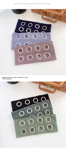Ribbed knit headband with metal eyelets detail in various vintage rock colors